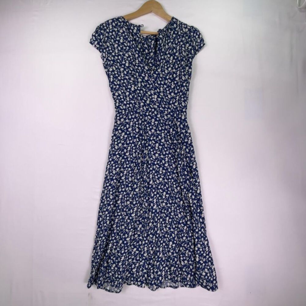 Reformation Navy Blue Floral Midi Dress - Picture 5 of 5